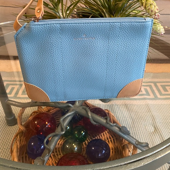 Globe-Trotter Small Blue Travel Bag With Leather Strap/Corners🩵 ‼️PRICE DROP‼️ - Picture 3 of 4